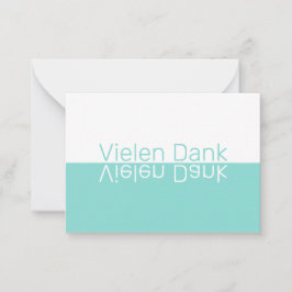 Vita och akvatiska reflektioner Modern tysk Tack Anteckningskort