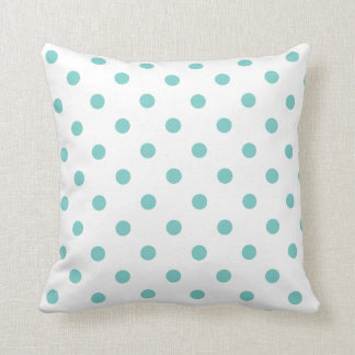 Vita och Aqua Blue Polka dots Toss Pillows Kudde