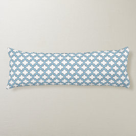 Vita och Baby blue trellis, Lattice, Quatrefoil Kroppskudde