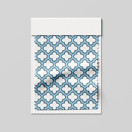 Vita och Baby blue trellis, Lattice, Quatrefoil Tyg