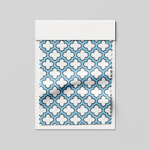 Vita och Baby blue trellis, Lattice, Quatrefoil Tyg