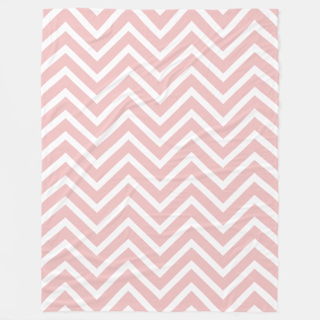 Vita och Baby Rosa Chevron Mönster Fleece Blanket (Framsidan)