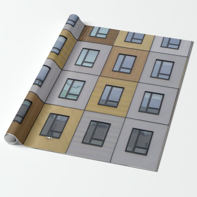 Vita och beige byggnader presentpapper (Utrullad)