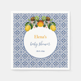 Vita och blå Amalfi Lemons Italien Babykläder Pappersservett