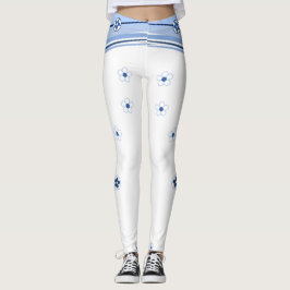 Vita och blå baljväxter leggings