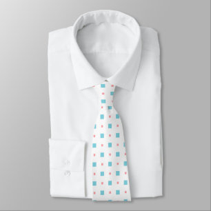 Vita och blå fyrkanter Neck Tie Slips