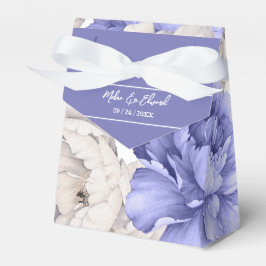Vita och blå Peony-Blommigtarna Bröllop Presentaskar