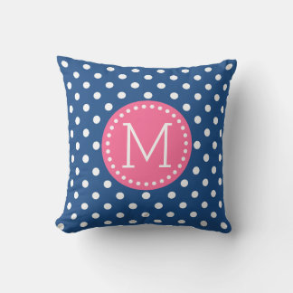 Vita och blå Polkadot Mönster-Rosa-dekorationer Kudde