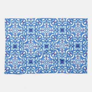 🤍 Vita och blå Porto Azulejos Kökshandduk