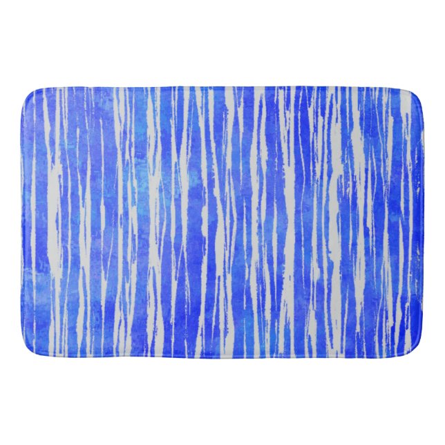 Vita och blå stripe Mönster Badrumsmatta (Framsidan)