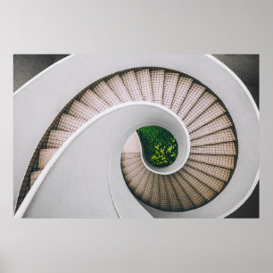 VITA OCH BRONKONKRET SPIRAL TRAPPOR POSTER