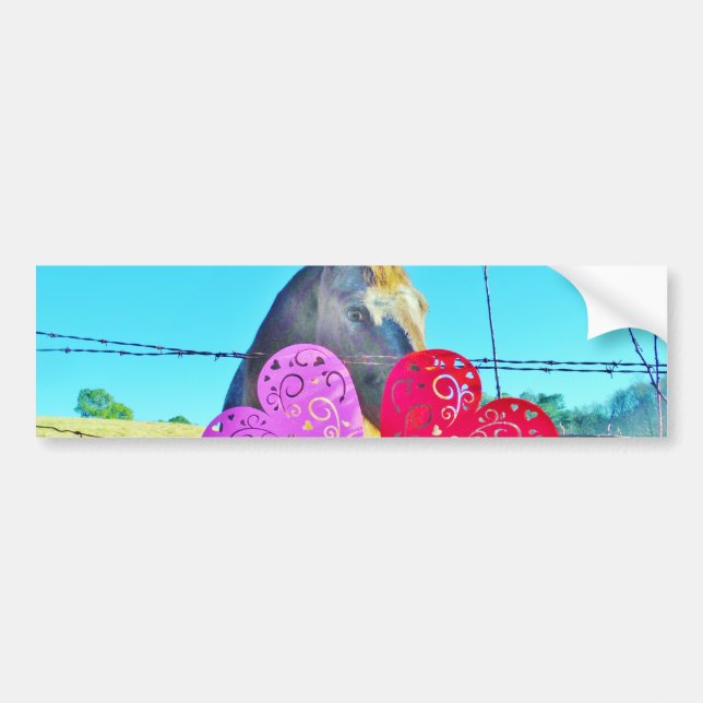 Vita och bruna Valentine Hearts Bildekal (Framsidan)