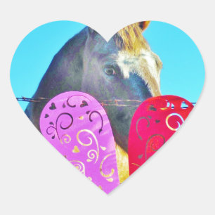 Vita och bruna Valentine Hearts Hjärtformat Klistermärke