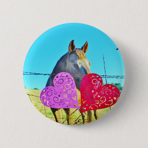 Vita och bruna Valentine Hearts Knapp