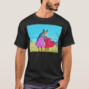 Vita och bruna Valentine Hearts T-shirt