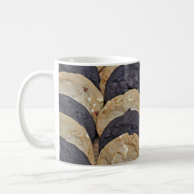Vita och chokladkakor kaffemugg (Vänster)
