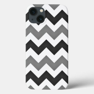 Vita och Grått Chevron Zigzag