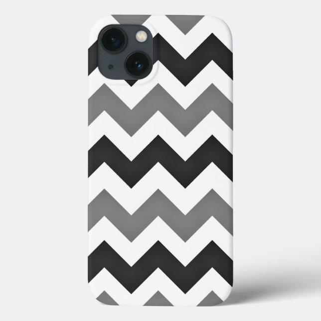 Vita och Grått Chevron Zigzag (Baksida)