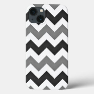 Vita och Grått Chevron Zigzag