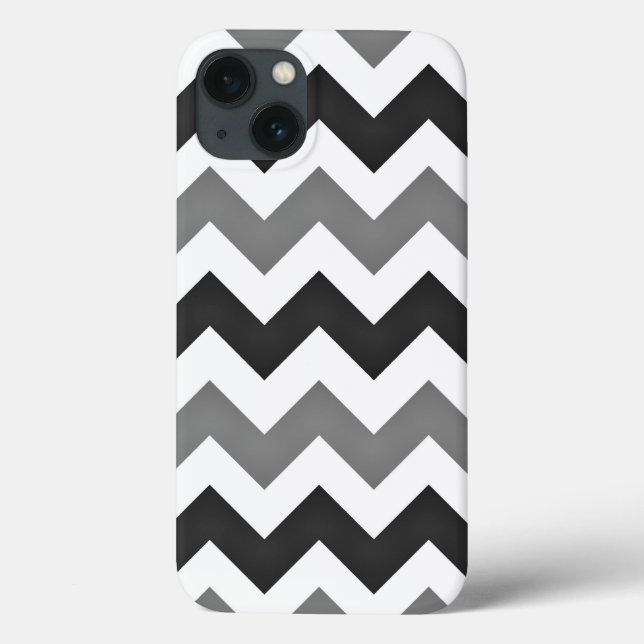 Vita och Grått Chevron Zigzag (Baksida)