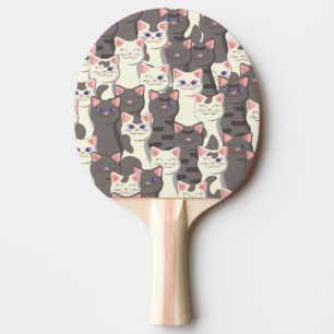 Vita och grått katter mönster pingisracket