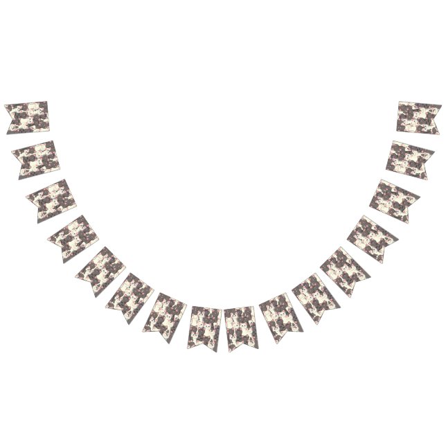 Vita och grått katter mönster vimplar (Alla)