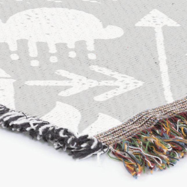 Vita och Grått Måne moln Bear Hjort Lodge Boys Filt (Hörn)