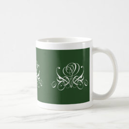 Vita och Grönt, blommande Ro Kaffemugg