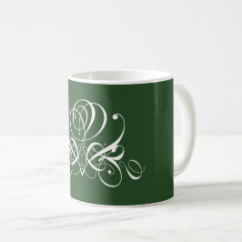 Vita och Grönt, blommande Ro Kaffemugg