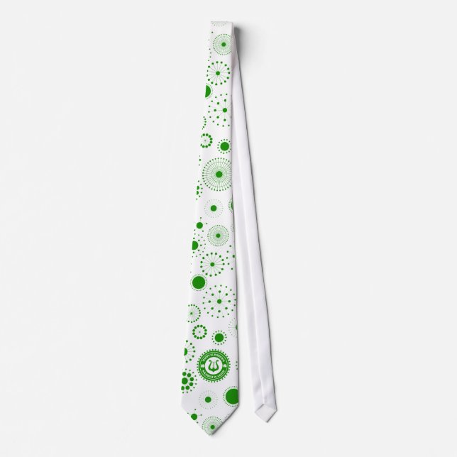 Vita och Grönt cirklar med Grönt St Patrick Icon 2 Slips (Framsida)