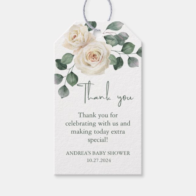 Vita och Grönt Ro Tack Presentetikett (Framsidan)