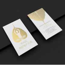 Vita och gula Foil Bodhi Löv Yoga Meditation Pose