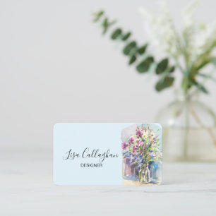 Vita och gula vildblommor visitkort