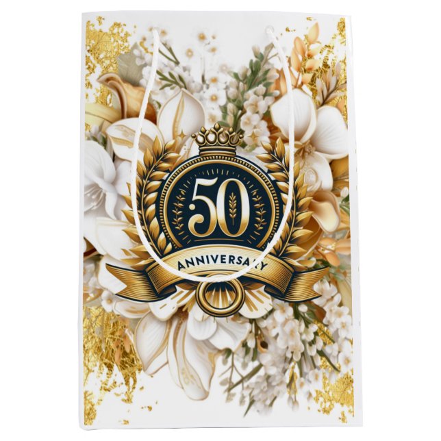 Vita och Guld Blommigt 50-årsjubileum (Framsidan)