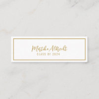 Vita och Guld | Bold Typography Namn Card