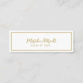 Vita och Guld | Bold Typography Namn Card Mini Visitkort
