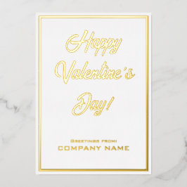 Vita och Guld Business Valentine Foil Card