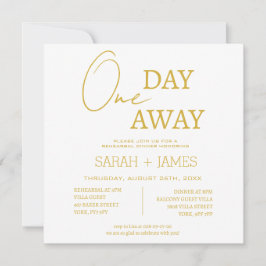 Vita och Guld En dag för hemlig middag Bröllop Inbjudningar