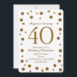 Vita och Guld Glitter-punkter 40:e Födelsedagsfest Inbjudningar<br><div class="desc">Vit & Guld Glitter är 40:e 40 Födelsedagsfest inbjudan.</div>