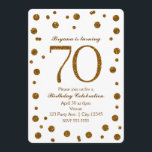 Vita och Guld Glitter-punkter 70:e 70-Födelsedagsf Inbjudningar<br><div class="desc">Vita & Guld Glitter,  70:e 70 Födelsedagsfest inbjudan.</div>
