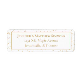 Vita och Guld julhälsningsoval Returadress Etikett