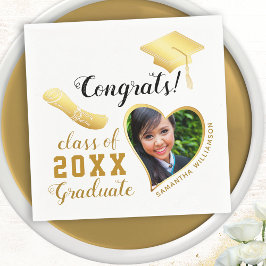 Vita och Guld klass 2025 Foto Studenten Pappersservett