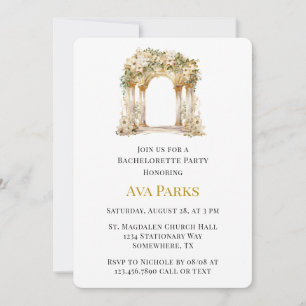 Vita och Guld kyrka Bachelorette Party Inbjudningar