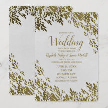 Vita och Guld Löv Chic Rustik Modern Bröllop