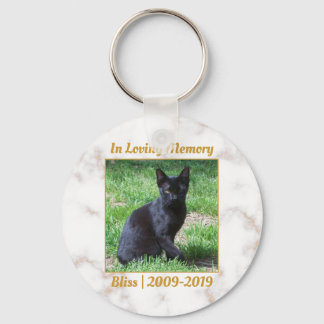 Vita och Guld Marble Memorial Nyckelring