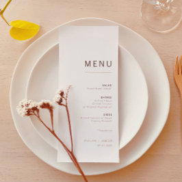 Vita och Guld Modern minimalistisk Bröllop Meny