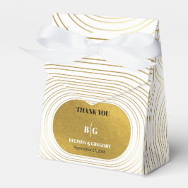 Vita och Guld moderna minimalistbåge Bröllop Presentaskar