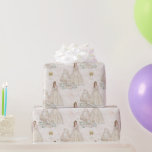 Vita och Guld Möhippa Bröllop Presentpapper<br><div class="desc">Vacker papper för bröllop-gåva ge. En vit och gräddvit möhippa mönster med accenter från guld</div>