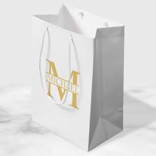 Vita och Guld Personlig Monogram och Namn