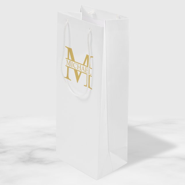 Vita och Guld Personlig Monogram och Namn (Skapare uppladdad)